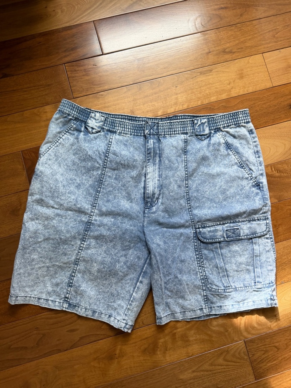 Vintage 80s American Weekend High Waisted Acid Wash Cargo Shorts Men's Size L